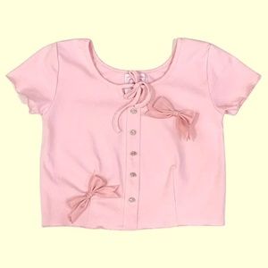 [SOLD ON DEPOP] KOREAN STYLE KPOP BOW CROP TOP